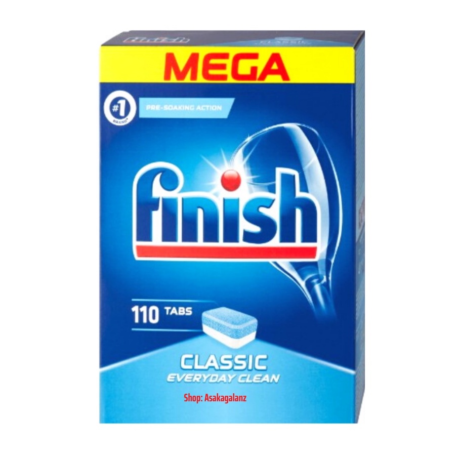 Combo rửa bát Finish chính hãng: Hộp Finish Classic 110 Viên, Muối Finish 4Kg, Bóng Finish 1150ml.