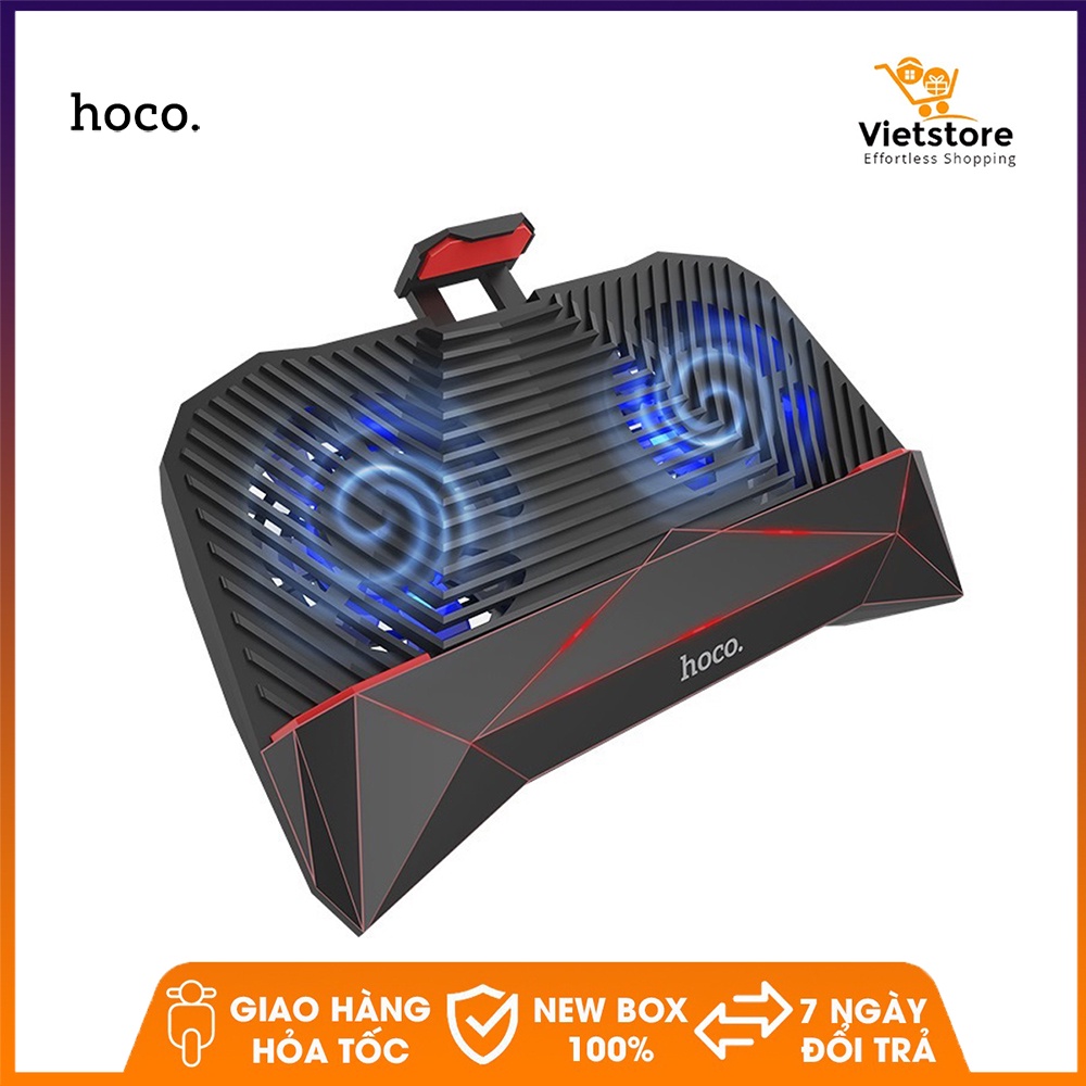 Tay cầm chơi game cho điện thoại Hoco kiêm đế tản nhiệt và pin dự phòng 2000mAh có đèn LED chính hãng