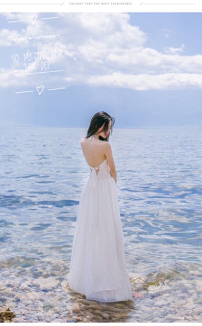 ĐẦM MAXI TRẮNG.  ĐAN LƯNG | BigBuy360 - bigbuy360.vn