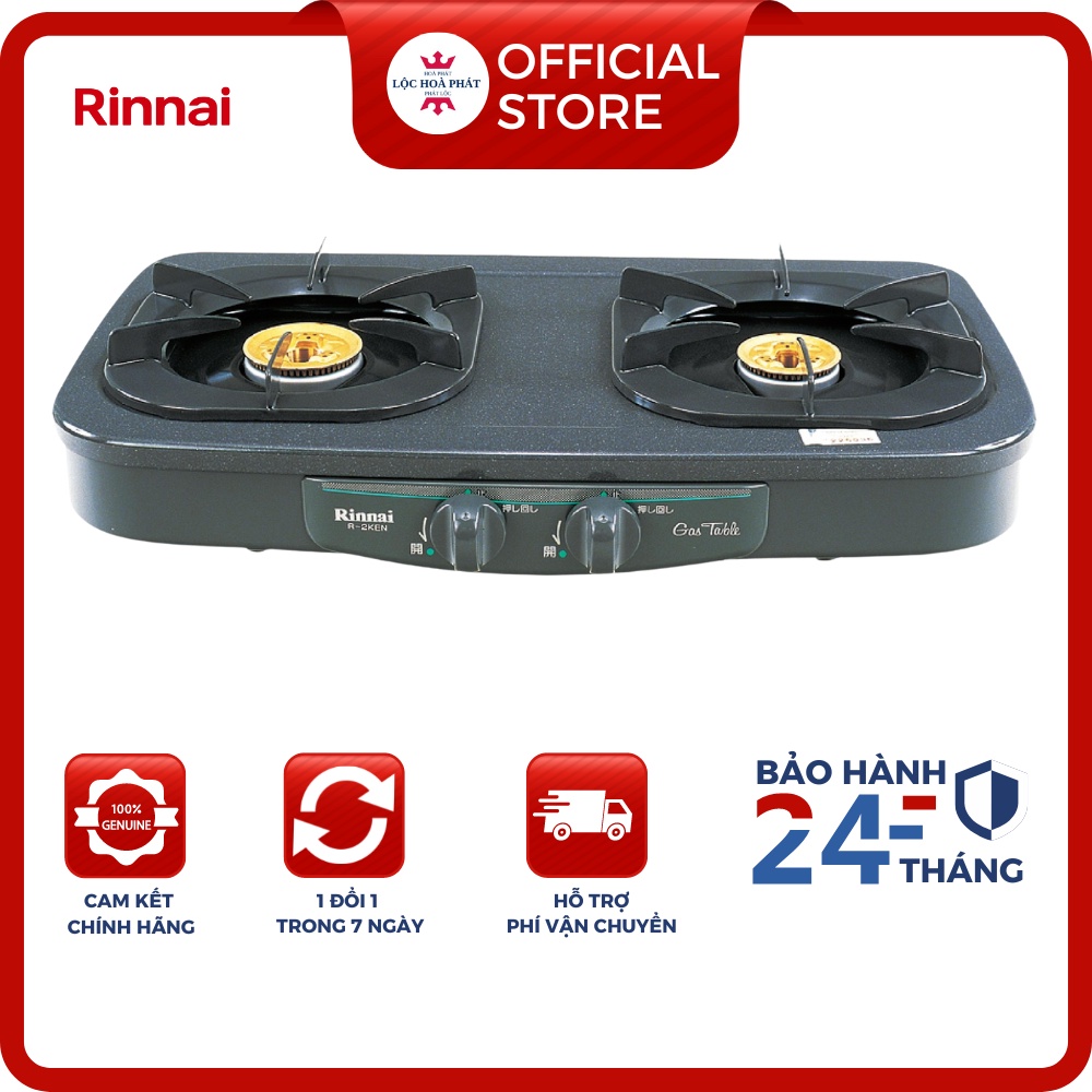 Bếp ga Rinnai R-2KEN - Ngọn lửa xanh - Tiết kiệm gas - Hàng chính hãng STORE