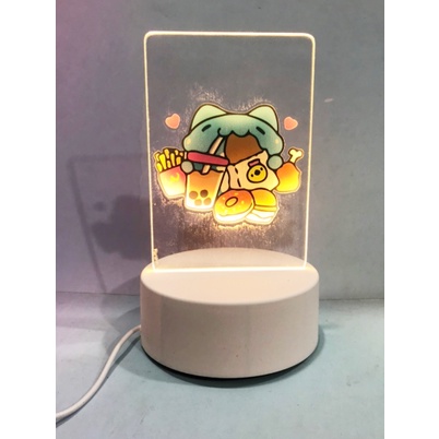 Đèn Led 3D mèo capoo DLI27 Đèn Ngủ 3D Sáng Tạo cute dễ thương