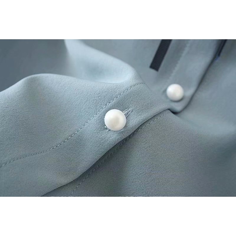 ÁO SƠ MI CHIFFON PHONG CÁCH TÂY ÂU CỘT NƠ CỔ ÁO 65-95KG - A134