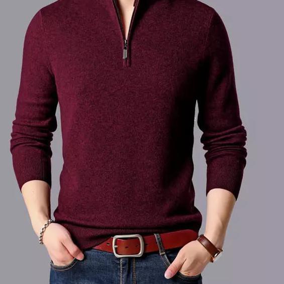 Áo Sweater Dệt Kim Phối Khóa Kéo Thời Trang Cho Nam Ppp-597