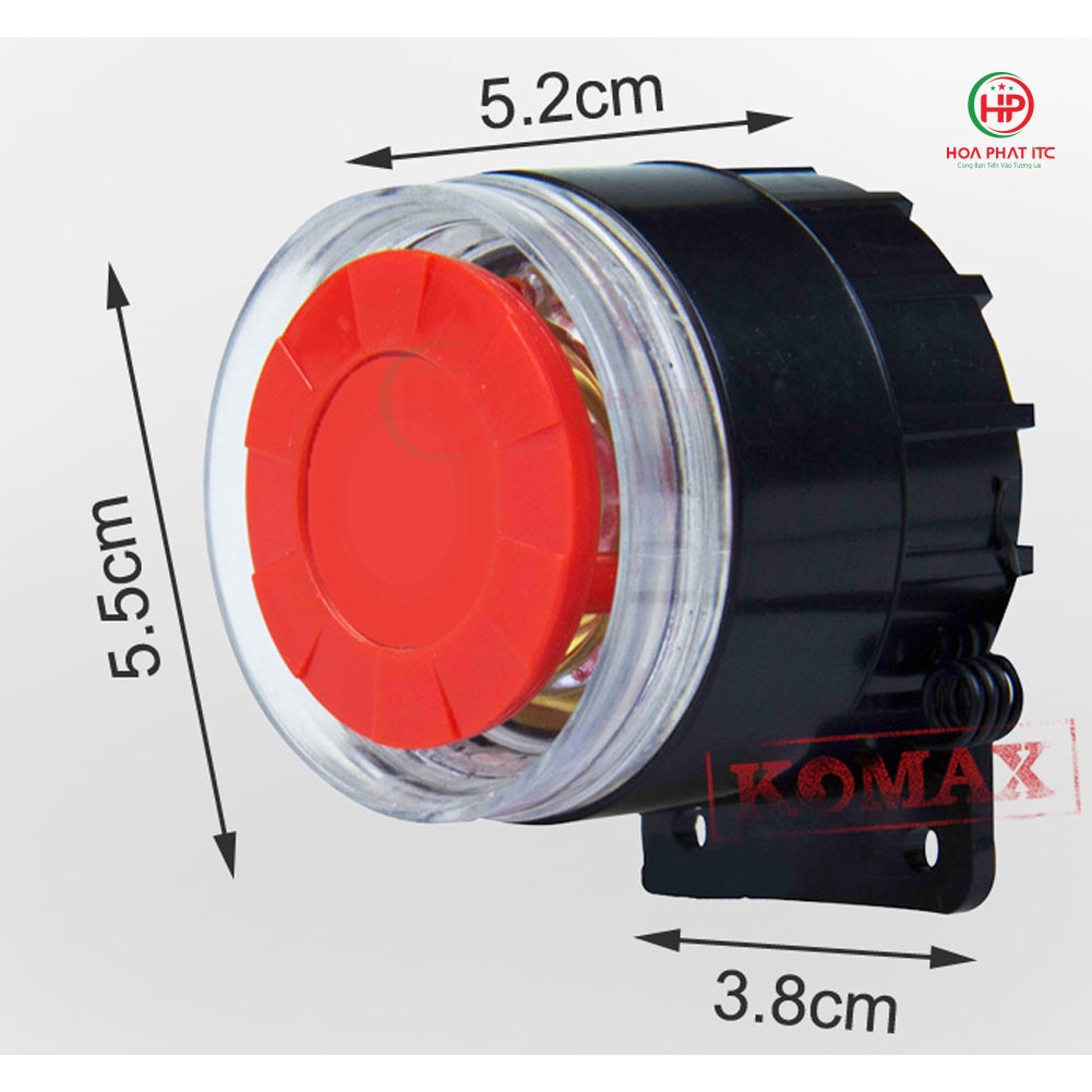 Còi báo động 12v kèm đèn LED nhấp nháy KM-A08L