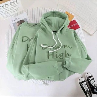 Áo Khoác Hoodie & sweater màu bơ có mũ và cổ tròn - chất nỉ bông