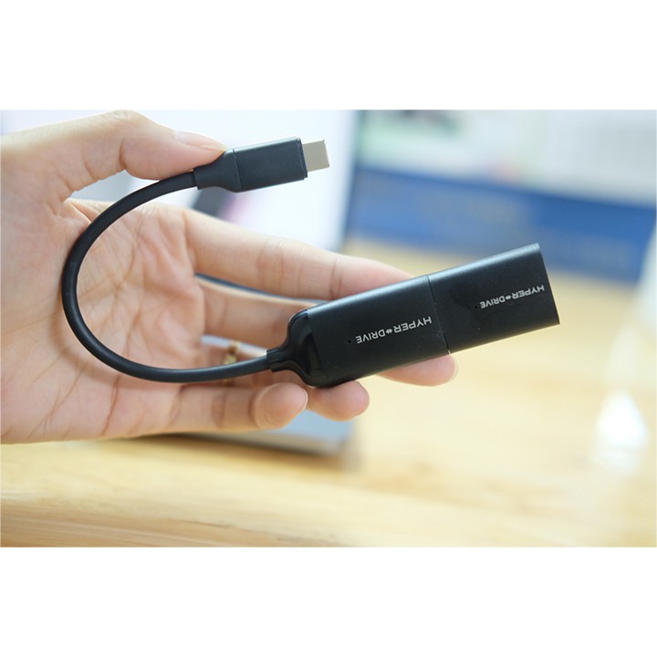 [Cho Macbook] Cổng chuyển HyperDrive USB-C to 4K60Hz HDMI &amp; Mini DisplayPort (Black) M40C - Follow HIBUCENTER Giảm 5%