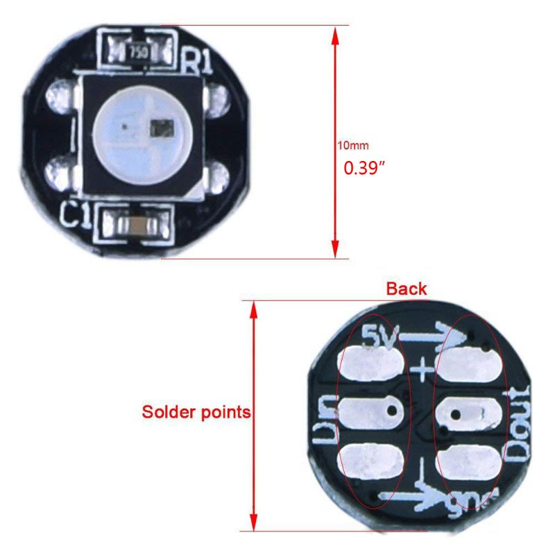 Bộ 100 Đèn Led Tản Nhiệt WS2811 IC SK6812 Rgbw / RGBCW / RFBNW 5050SMD DC5V