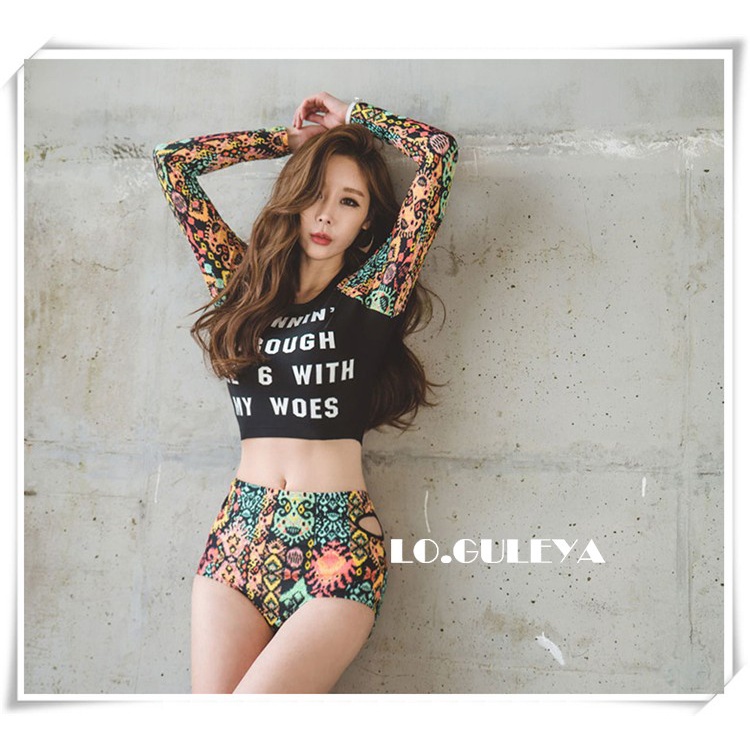 Đồ bơi lửng dài tay thun lạnh cao cấp 3 chi tiết