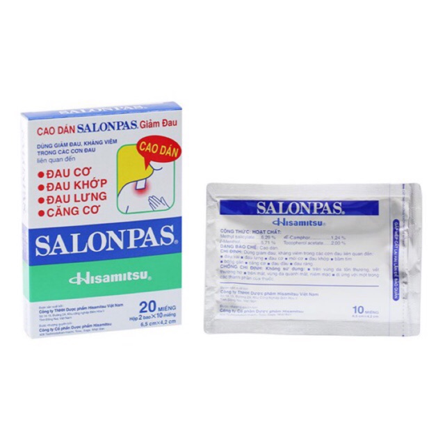 Hộp Salonpas (20 miếng x 10 hộp nhỏ)