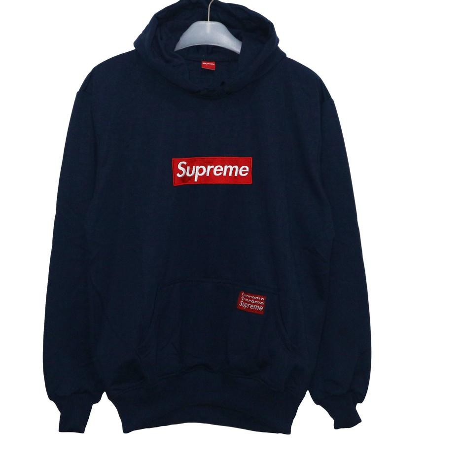 Áo Khoác Hoodie Thêu Logo Supreme Màu Trắng / Đen / Hồng / Xanh Dương / Trắng W0V Thời Trang Cho Nam