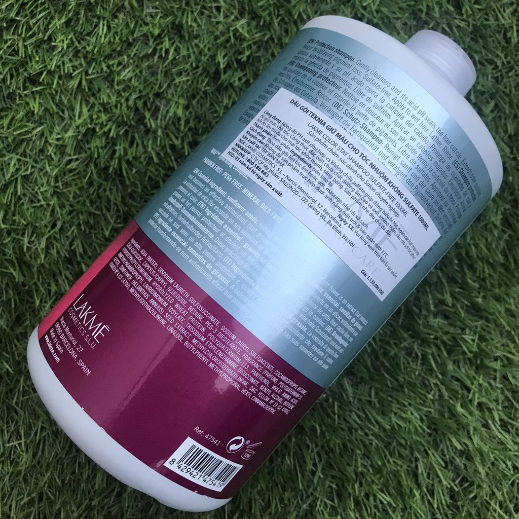 Dầu gội giữ màu tóc nhuộm Lakme Teknia Color Stay Free Sunfat Shampoo 1000ml ( New 2019)