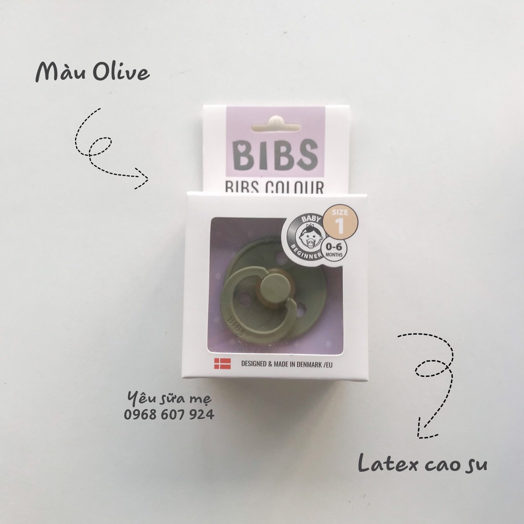 Ty Giả (Ty Ngậm) BIBS Colour Đan Mạch cho bé Chính Hãng Tặng Kèm Nắp Trứng