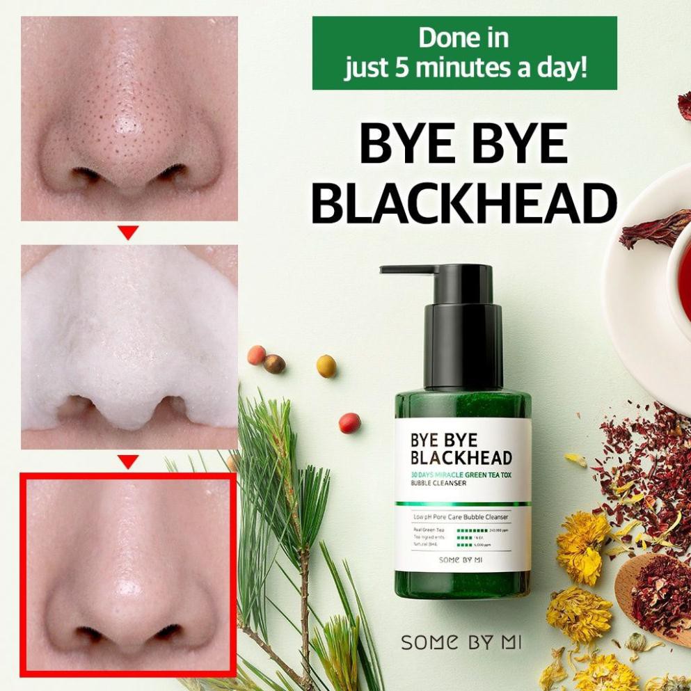 [Chính Hãng] Sữa Rửa Mặt Loại Bỏ Mụn Đầu Đen 120gr - Some By Mi Bye Bye Blackhead 30 Days Miracle Green Tea Cleanser