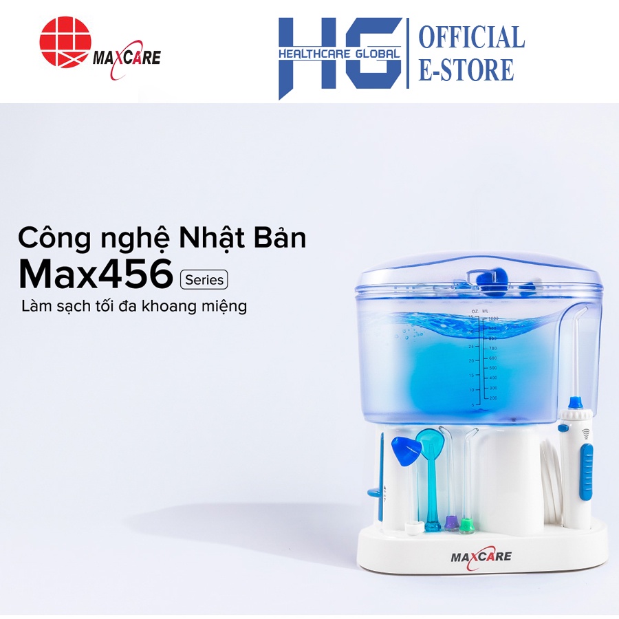 Máy tăm nước gia đình để bàn Maxcare Max456L | Thương Hiệu Nhật Bản - 11 đầu phun đi kèm - Bảo hành 12 tháng