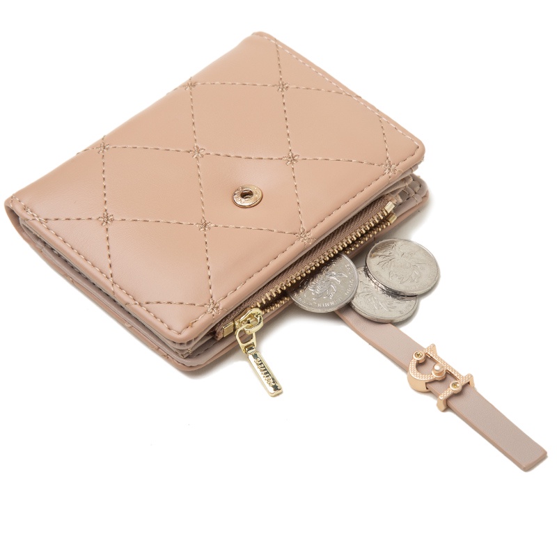 Ví Ngắn Phối Khóa Kéo Đơn Giản Thời Trang Dành Cho Nữ