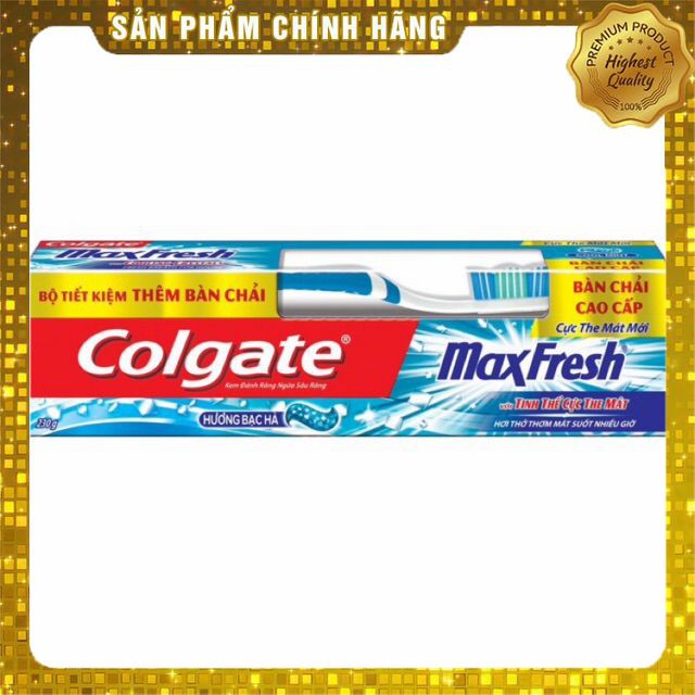 Kem Đánh Răng Colgate Maxfresh Hương Bạc Hà Tuýp 230g tặng bàn chải