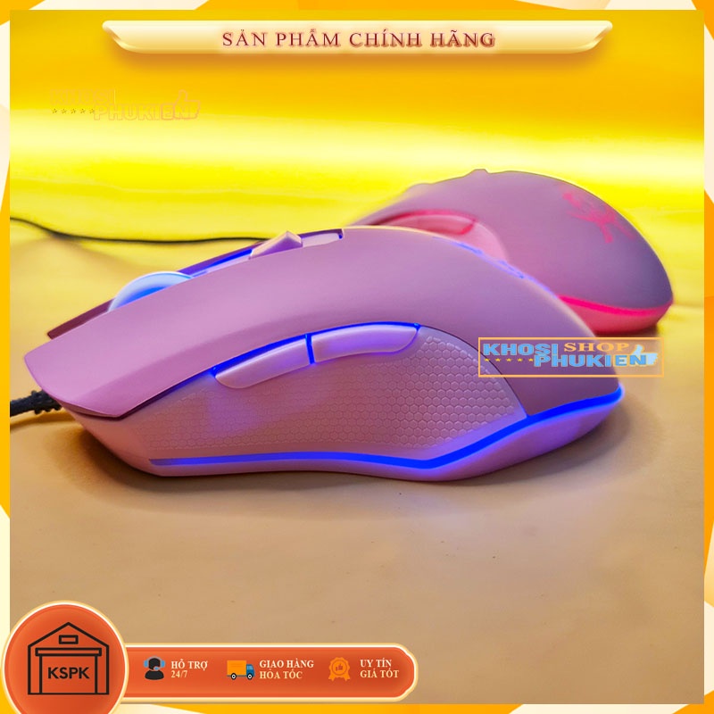 Chuột màu hồng hình Pikachu  cho laptop - máy tính làm việc, học tập , chơi game siêu dễ thương