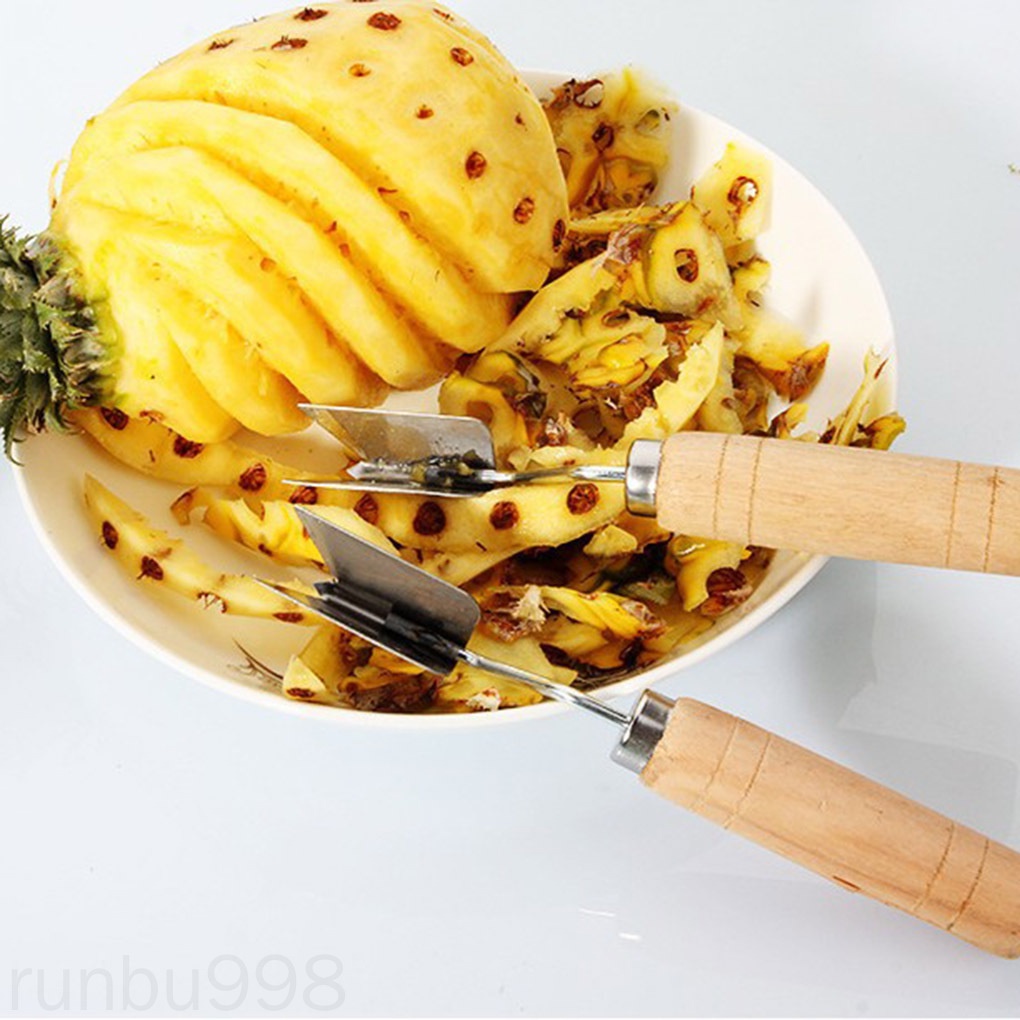 Dao Gọt Vỏ Trái Cây Bằng Thép Không Gỉ Cán Gỗ Hình Chữ V Tiện Dụng Runbu998