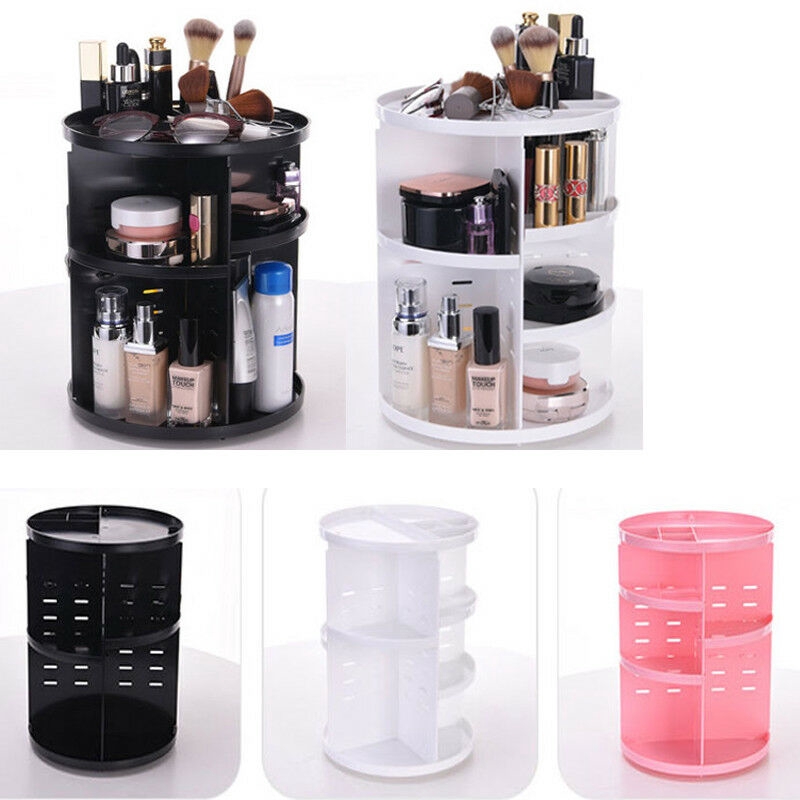 360° Hộp đựng mỹ phẩm/trang sức bằng nhựa cỡ lớn đa năng tiện dụng