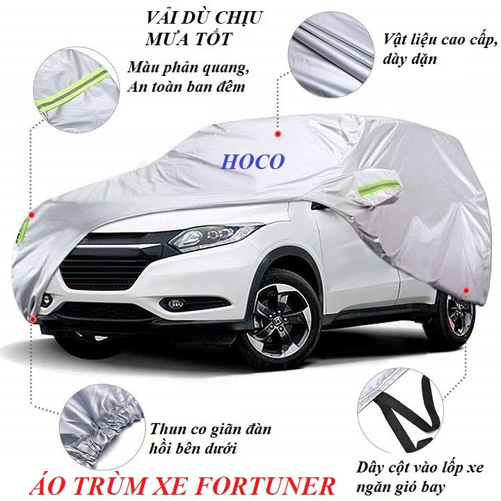 {BẢO HÀNH 3 THÁNG-1 ĐỔI 1}Bạt phủ ô tô, áo trùm xe, bạt che nắng mưa VẢI DÙ dùng riêng cho xe Toyota Fortuner