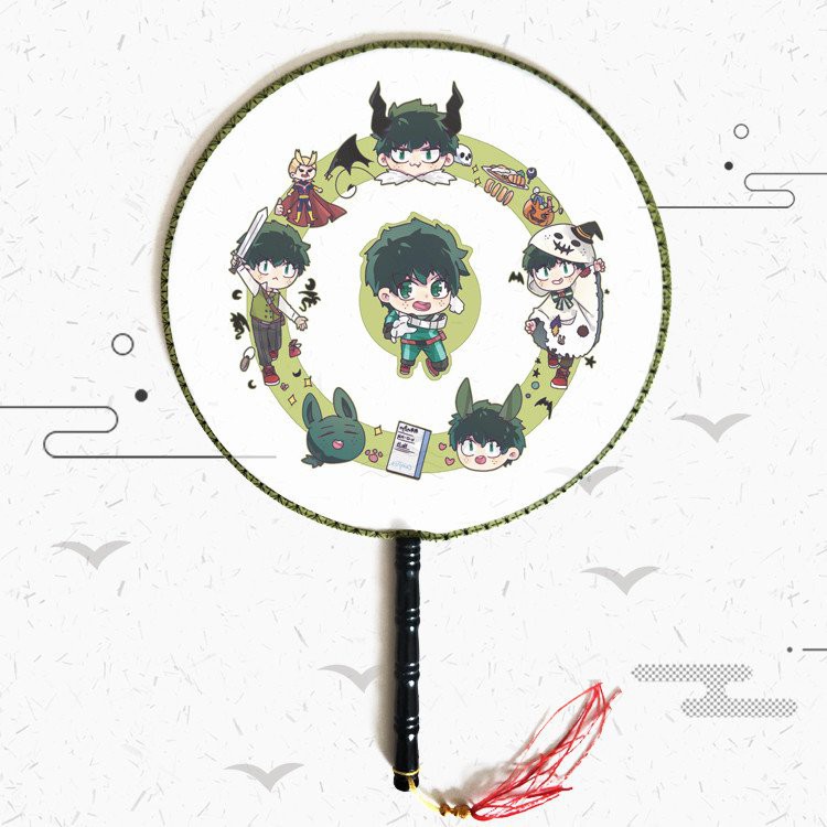 Quạt tròn cổ trang Boku no Hero Academia Học viện anh hùng anime cầm tay