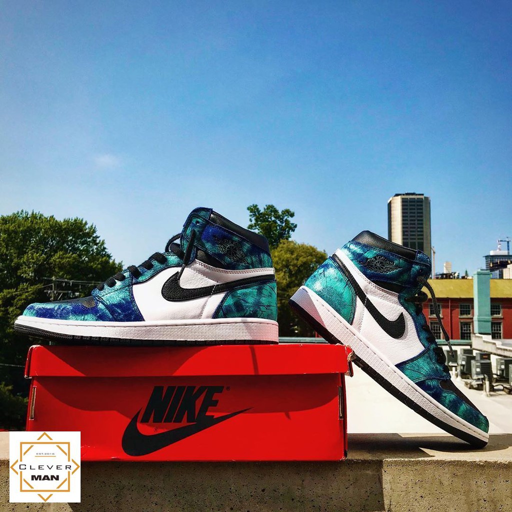 🎁⚡️ [Fullbox &Bill] Giày thể thao AIR JORDAN 1 Retro High Tie Dye xanh dương cao cổ nhiều màu (zeps1.1) HOT