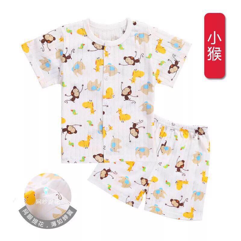 Bộ quần áo cotton giấy cộc tay cho bé Quần áo mùa hè cotton giấy siêu mát cho bé trai bé gái giá tốt