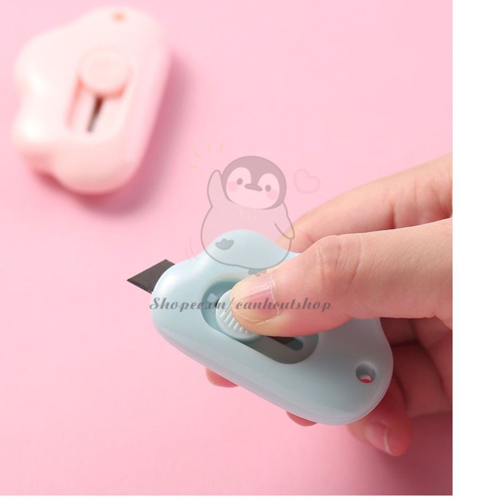 dao dọc giấy SALE Dao mini nhỏ gọn đa năng treo móc chìa khóa hình đám mây cute dễ thương hàng nhập khẩu cao cấp