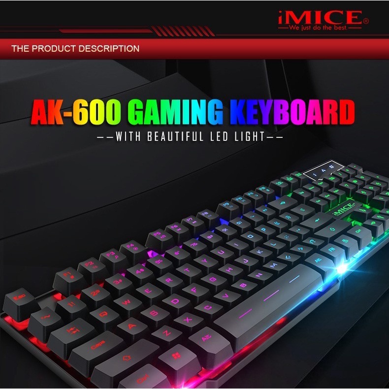 Bàn Phím Keyboard Imice Ak600 Giả Cơ Có Led