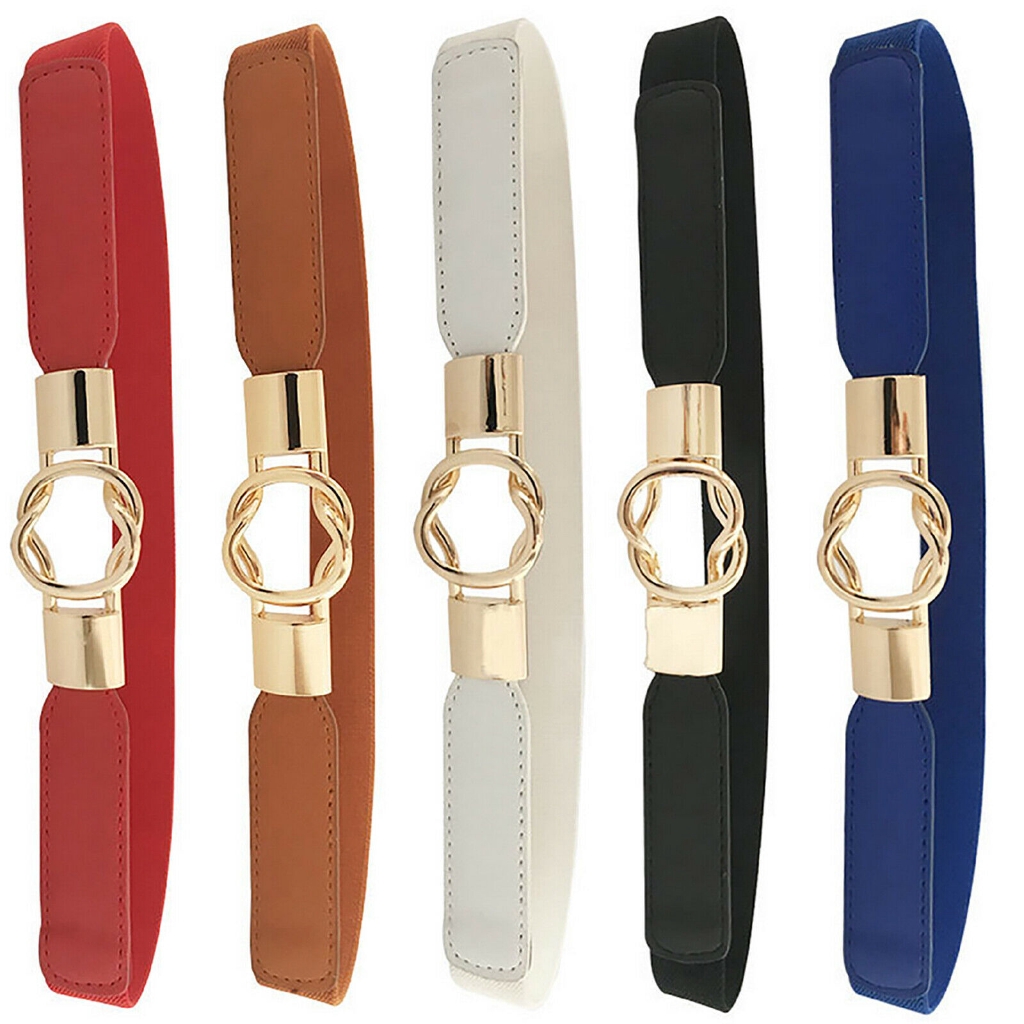 Thắt lưng thun móc gài màu sang trọng thời trang cho nữ