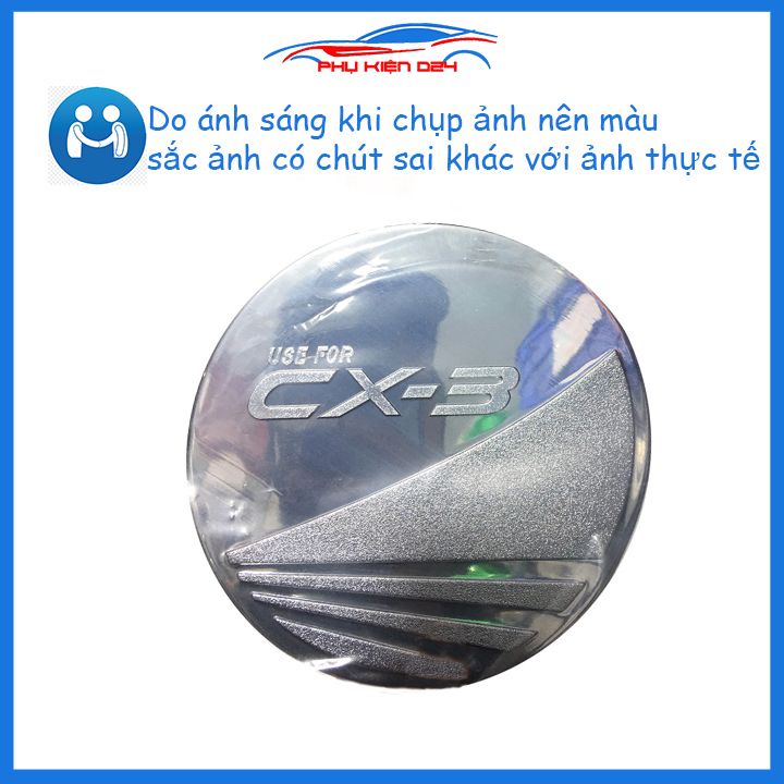 Ốp nắp xăng Mazda CX-3 CX3 mạ crom chống trầy trang trí ô tô