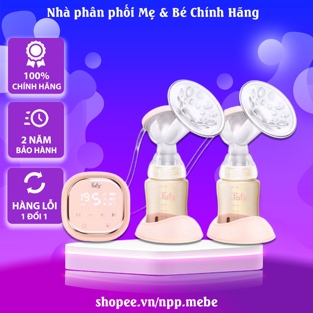 Máy hút sữa Fatz Baby Resonance điện đôi có chế độ mát xa và kích sữa / 9 cấp độ lực hút