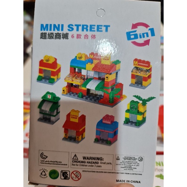Bộ lắp ráp (ráp hình) 6 in 1 chủ đề mini street gồm 6 cửa hàng nhỏ