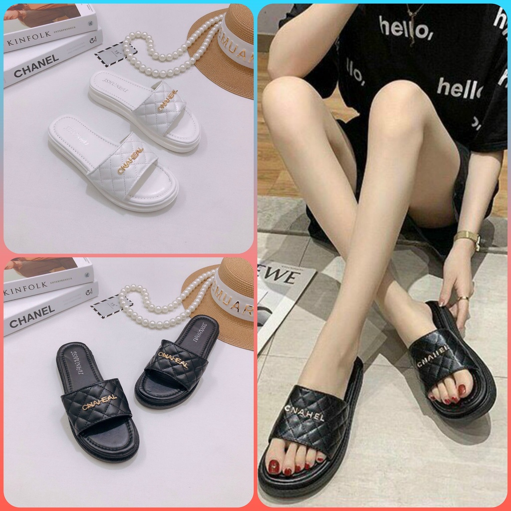 Dép nữ quai ngang đế bánh mì tôn dáng phong cách hàn quốc ulzzang hothit mã DCHANEL MINHTUYETSHOES