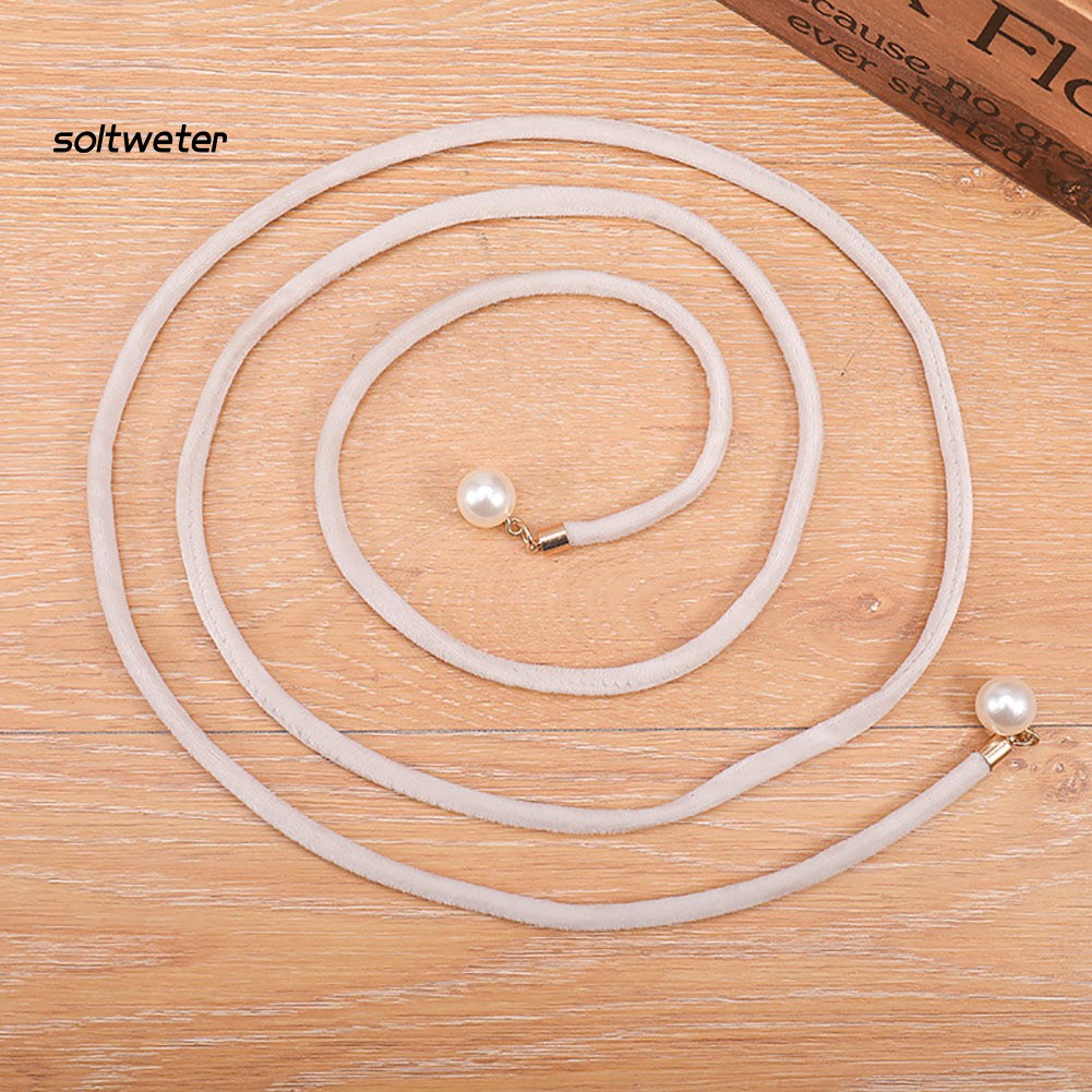 Dây thắt lưng đính ngọc trai nhân tạo thời trang cho nữ