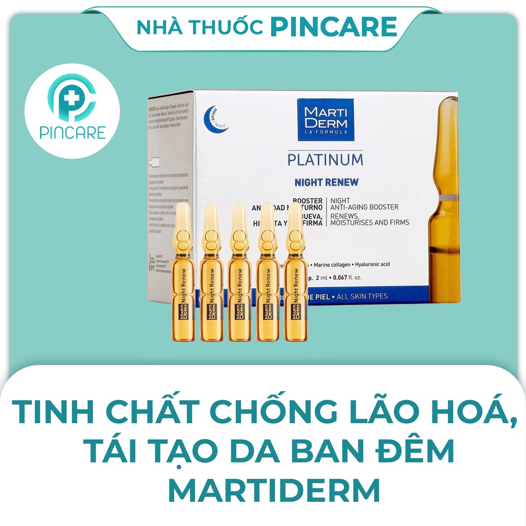 Tinh chất phục hồi da Martiderm Platinum Night Renew Ampoule ( Vỉ ) tái tạo da ban đêm - Hàng chính hãng - PinCare