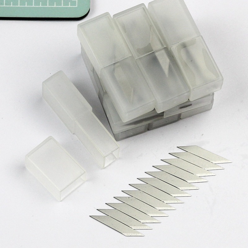 S54 - Hộp 12 lưỡi dao thay thế cho bút rọc giấy unbox đơn hàng, cắt sticker băng dán washi tape - Cây Sồi Già