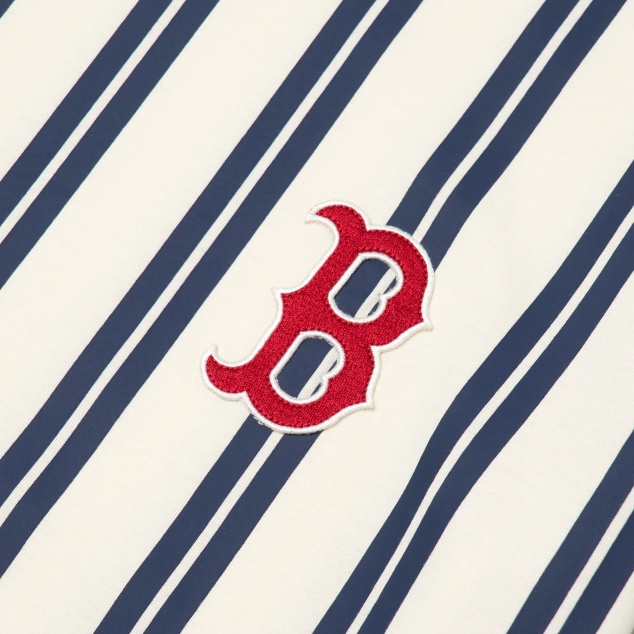 ÁO MLB CHÍNH HÃNG🔥SIMPLE SNEAKER🔥Áo Phông Tay Ngắn MLB ETHNIC STRIPE MEGA BOSTON RED SOX