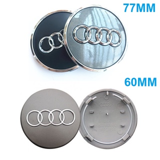 Logo chụp mâm, ốp la zăng bánh xe ô tô Audi, đường kính 60MM và 77MM, chất liệu nhựa ABS cao cấp