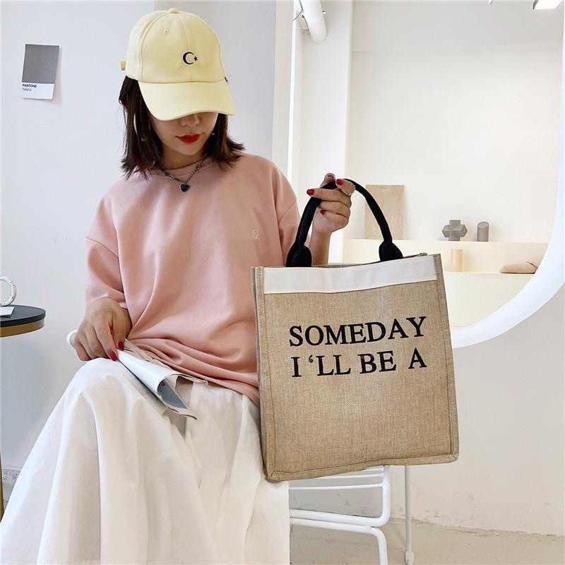 Túi cói nữ du lịch someday thiết kế thời trang, ngăn đựng rộng