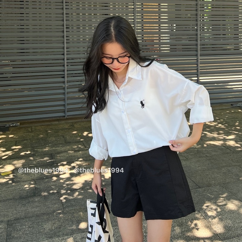 Áo Sơ Mi Thô Tay Dài Thêu Ngựa