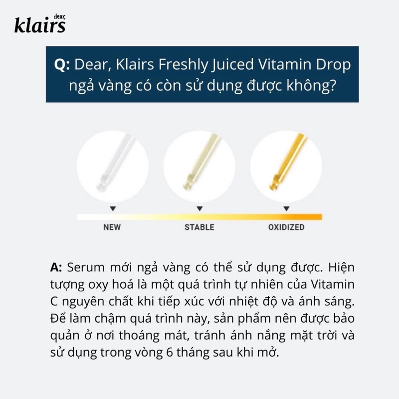 Tinh chất Serum dưỡng sáng và trẻ hóa da Dear Klairs Freshly Juiced Vitamin Drop 35ml