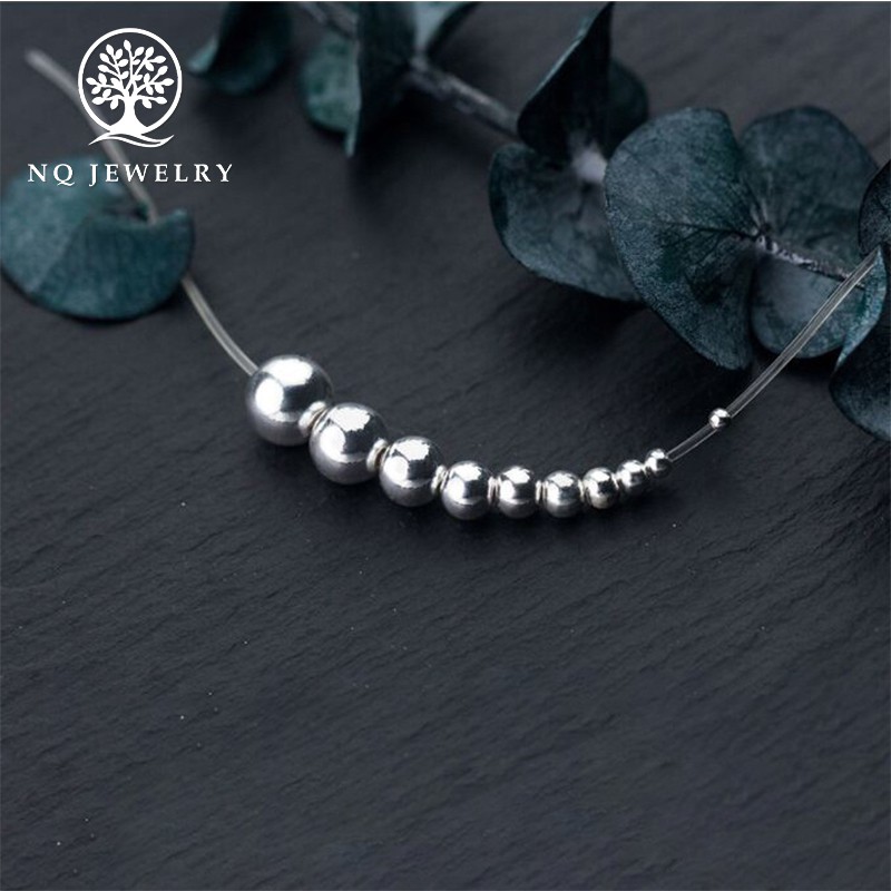 Combo 10 charm bi bạc hạt tròn trơn, hạt cườm (8mm, 6mm) - NQ Jewelry