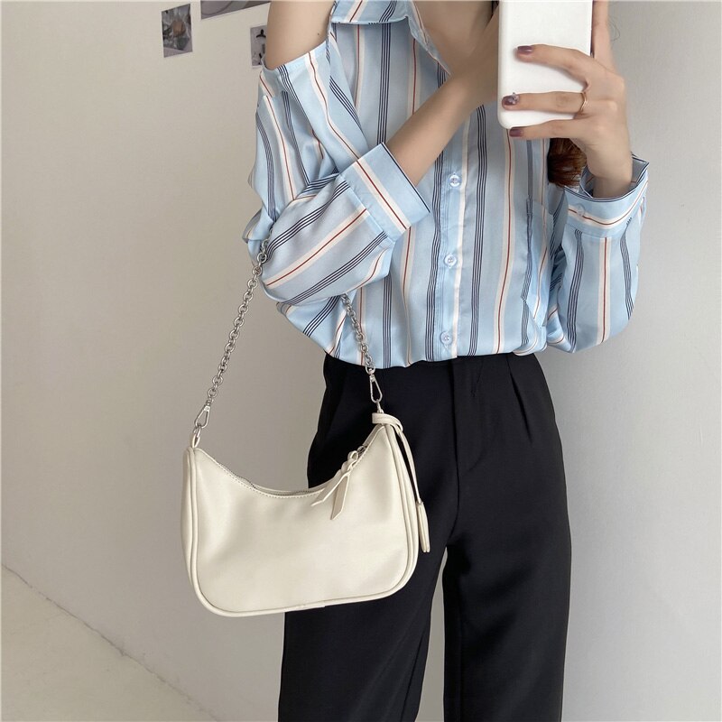 Túi Xách JASMIN NOIR Da Pu Màu Trơn Phong Cách Cổ Điển Thời Trang Cho Nữ 2021
