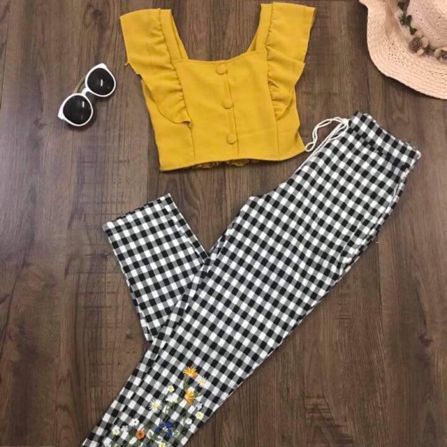 SET CARO THÊU HOA CÚC