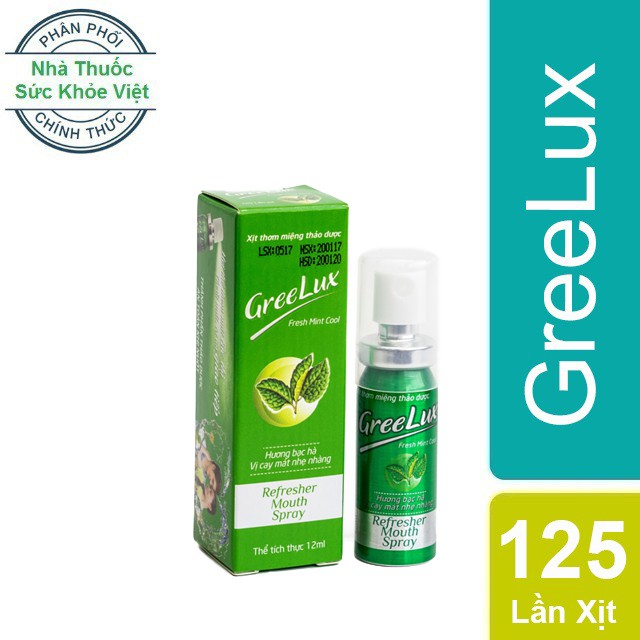 Chính Hãng : Greelux - Xịt thơm miệng thảo dược ( Lọ 12 ml)