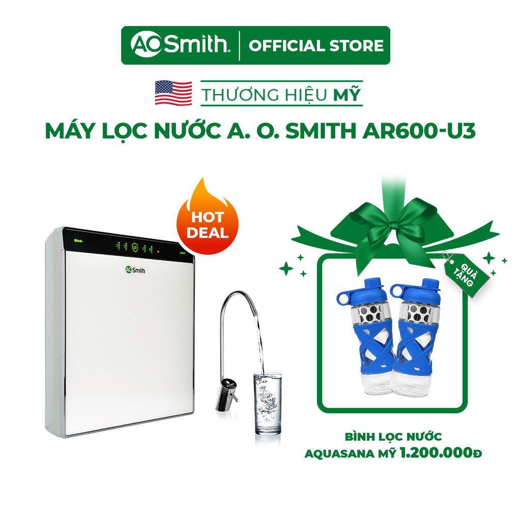 [Mã ELTECHZONE giảm 5% đơn 500K] Máy Lọc Nước A. O. Smith AR600-U3