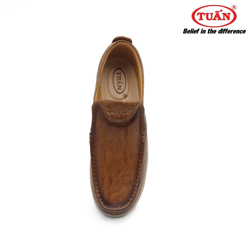 Giày da nam giày mọi quai da nhập khẩu đế cao su thương hiệu Tuấn GXHU-336