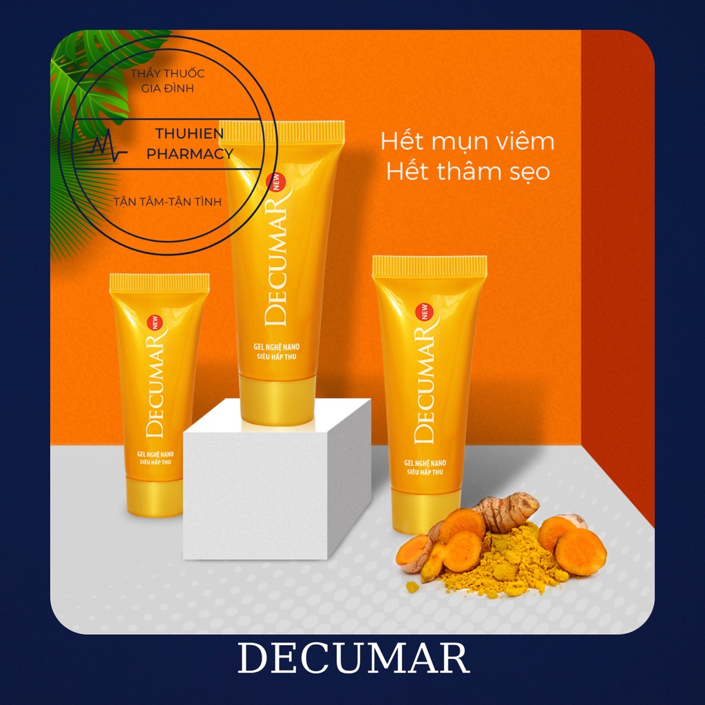 DECUMAR - Gel nghệ nano siêu hấp thu, hết mụn, hết thâm, ngứa sẹo (tuýp 20g)