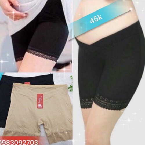 Quần đùi mặc trong váy bầu cạp chéo thun cotton mềm mại